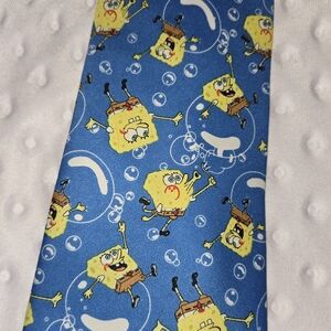 Spongebob Squarepants Blowing Bubbles Neck Tie Vintage Nickelodeon 2002